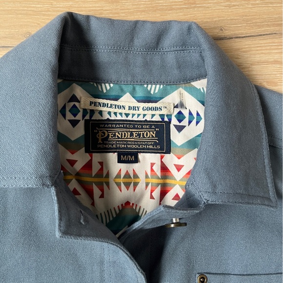NWOT Pendleton Jacket Sz M Blaine Canvas Button-up Barn Coat Storm Blue*R16 - Picture 4 of 4